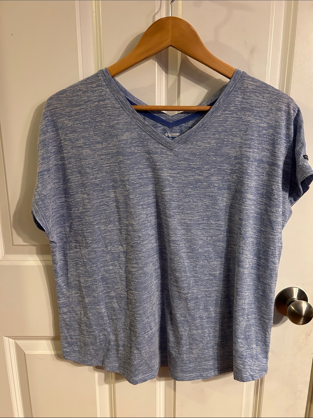 Columbia Light Blue Heathered V-Neck Tee